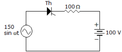 The circuit of figure thyristor will conduct for ___ - Power ...