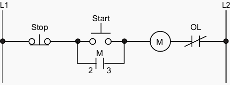 Relay control circuit for a three-phase motor
